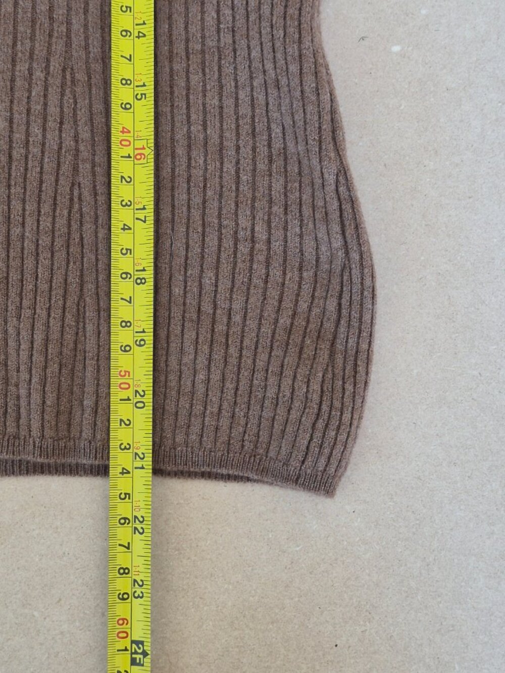 Rag & Bone Audrina Rib Sweater S Womens Brown Wool Blend Crewneck Long Sleeve - Picture 7 of 8